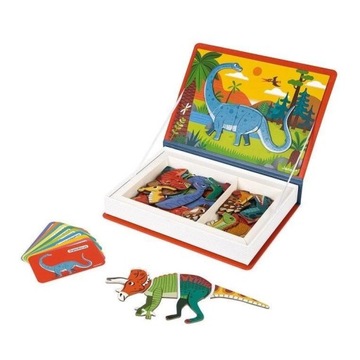 Магнитная книжка-пазл Динозавры - развивающая игрушка, 3+, Янод
