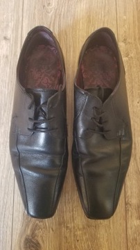 Buty CLARKS EU42 27cm Skórzane* czarne pantofle