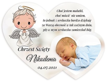 FOTO MAGNES + KOPERTA Podziękowania Chrzest
