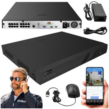 ZESTAW DO MONITORINGU REJESTRATOR NVR POE 16 KAMER