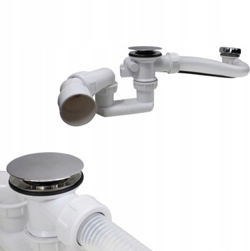 Автоматический сифон для ванны для хромированной ручки, очищенной от верхнего вращения