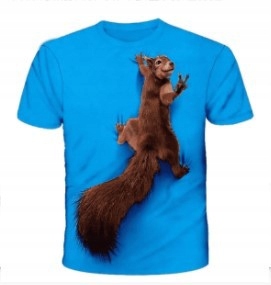 KOSZULKA MĘSKA T-SHIRT NADRUK 3D Z WIEWIÓRKĄ