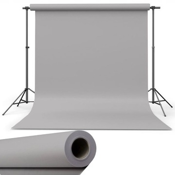 TŁO FOTOGRAFICZNE KARTONOWE SZARE NA TULEJI 2,72x10m DO ZDJĘĆ FOTOGRAFII