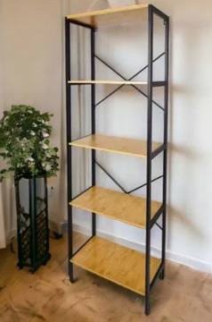 REGAŁ METALOWY WISZĄCY STOJĄCY CZARNY SŁUPEK LOFT