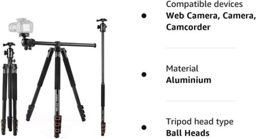 Штатив Andoer Camera 200 см с кронштейном для цифровых зеркальных фотоаппаратов - легкий