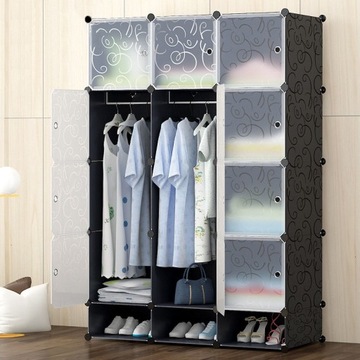 БОЛЬШОЙ МОДУЛЬНЫЙ ШКАФ КНИЖНЫЙ ШКАФ 12X ЧЕРНЫЙ СКЛАДНОЙ ВМЕСТИТЕЛЬНЫЙ ШКАФ XXL