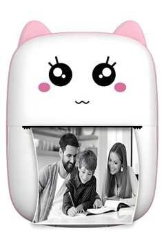 МИНИ-ТЕРМОПРИНТЕР DRUKUŚ РОЗОВЫЙ ПОРТАТИВНЫЙ ДЛЯ ФОТОГРАФИЙ + 11 РОЛИКОВ БЕСПЛАТНО