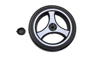 Колесо для коляски 17см, для коляски, под ось 8мм, черно-белое, S3