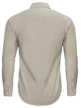 Quickside koszula męska beż brąz długi rękaw bawełna logo rozmiar 3XL