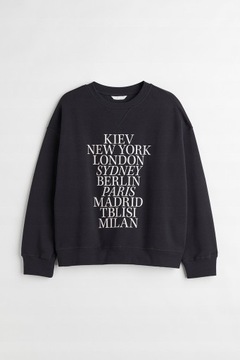 СВИТШОТ H&M 34 XS СВОБОДНЫЙ НЬЮ-ЙОРК ОВЕРСАЙЗ A58