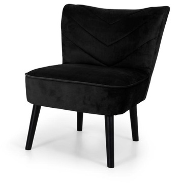 DESIGNERSKI FOTEL VELVET KLUBOWY WELUR CZARNY