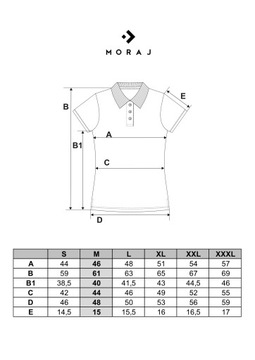 Damska KOSZULKA POLO Bawełniana T-Shirt Polówka Z Kołnierzykiem MORAJ 3XL