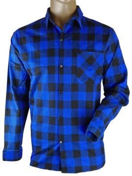 Рубашка FLANEL WORKING SHIRT 100% BOTH MENS OSH COLOUR BLUE check, размер XL