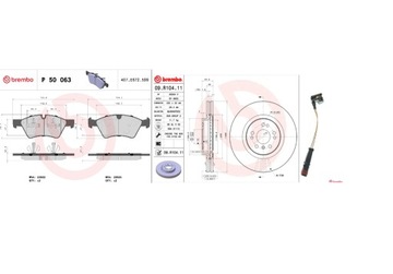 ZESTAW TARCZE KLOCKI Z CZUJ.PROD. BREMBO MERCEDES ML W164 OD 2005R