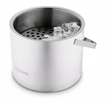 ICE BUCKET 3 л. Щипцы Контейнер для льда с двойными стенками, стальной глянцевый
