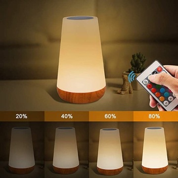 BEZPRZEWODOWA BIURKOWA LAMPKA NOCNA DLA DZIECI DOTYKOWA RGB USB PILOT