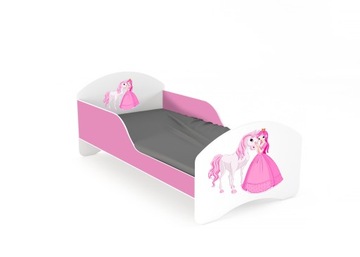 Детская кровать LEO2 140х70 белый и розовый