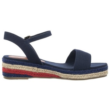 Buty Sandały Tommy Hilfiger Rope Wedge Granatowe