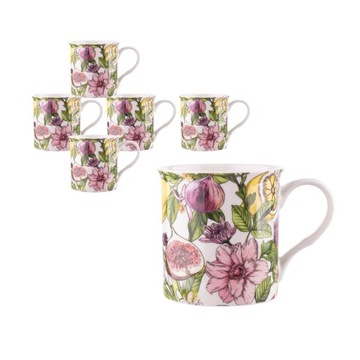 PORCELANOWY KUBEK do kawy Lemon KOMPLET 6 kubków