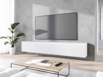 Szafka RTV Lowboard D 180cm BIAŁY / FALA MDF