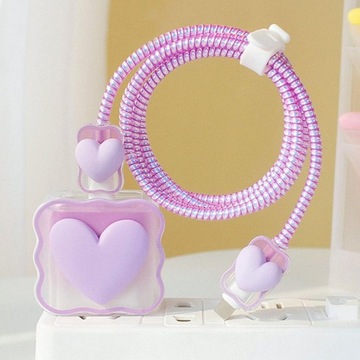 Крышка кабеля зарядного устройства. Постепенный прозрачный кабель DIY Love Purple.