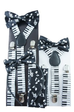 Музыкальные подтяжки и галстук-бабочка PIANO KEYS для хорового ансамбля, концерта, выступления