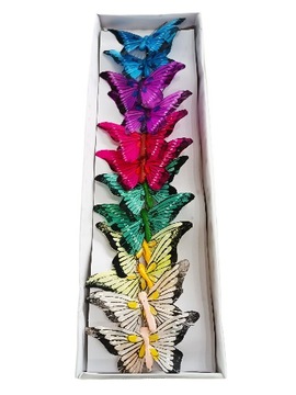 Motyl Motyle Dekoracyjne Na Klipsie 10 cm 12 szt. Ozdoba brokat