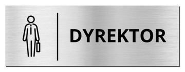 TABLICZKA NA DRZWI - DYREKTOR | piktogram | 20x7cm | srebrna