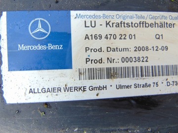 MERCEDES W245 NÁDRŽ PALIVA DIESEL 2009R 1694702201