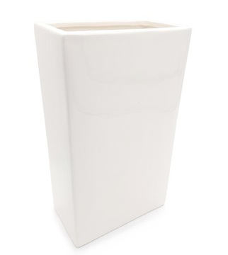 WAZON CERAMICZNY NA KWIATY BIAŁY WYSOKI 35cm