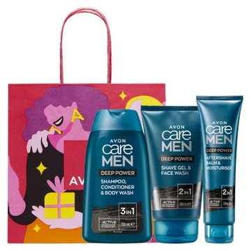 AVON Zestaw upominkowy Care Men z węglem drzewnym + torebka