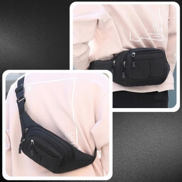 МУЖСКАЯ ЖЕНСКАЯ НАСТЕННАЯ СУМКА ВМЕСТИМАЯ НАБЕРЕЖНАЯ СУМКА С 4 КАРМАНАМИ ЧЕРНАЯ