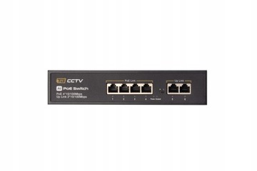 Switch do kamer PoE 4xPoE 2xUplink 65W Extend 250m