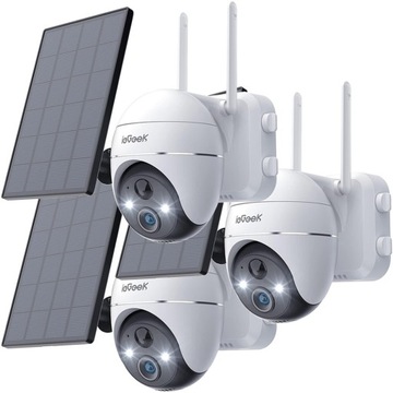 KAMERA SOLARNA ZEWNĘTRZNA OBROTOWA IP WIFI 2K 3MPX 3szt + DO MONITORINGU