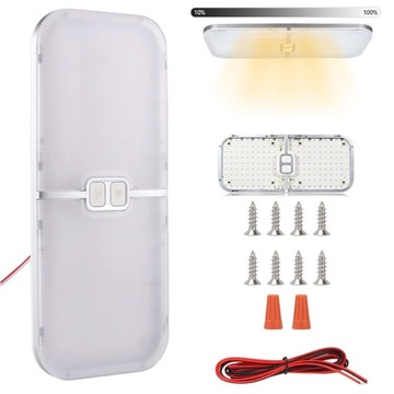 LAMPA 204 LED DO SAMOCHODU WEWNĘTRZNA SUFITOWA Z WŁĄCZNIKIEM ŚCIEMNIANE 12V