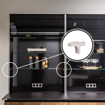 МЕБЕЛЬНАЯ ОПОРА ДЛЯ СТЕКЛЯННОЙ ПОЛКИ PIN FI 5 1 ШТ.