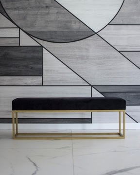 Ławka pufa tapicerowana loft metalowy stelaż 90cm