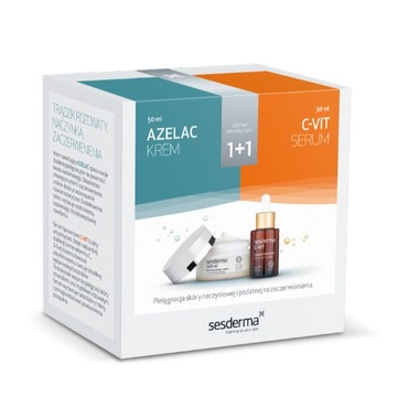 SESDERMA ZESTAW Krem AZELAC 50ml + Serum C-VIT 30ml