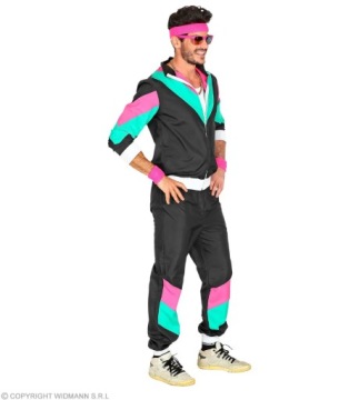 Спортивный костюм 80-х Черный Костюм 80-х 90-х Спортивные костюмы Рэп Дискотека Хип-Хоп S