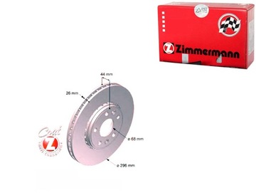 TARCZE HAMULCOWE 2SZT RENAULT LAGUNA 08- ZIMMERMAN