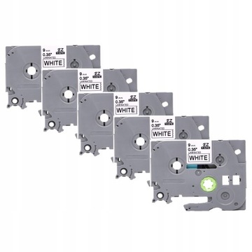 5x Taśma do Brother TZe-221 9mm Biała zestaw TZ221