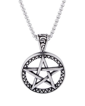 NASZYJNIK MĘSKI PENTAGRAM STAL SZLACHETNA 316L