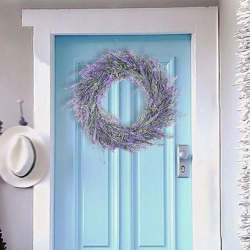 Искусственный дверной венок, висящий цветок лаванды