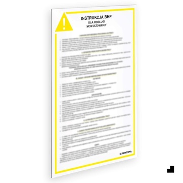 DLA OBSŁUGI MONTAŻOWNICY | TABLICZKA INSTRUKCJA BHP |ZNAK 21x32cm PRINTIMA