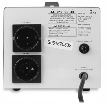 СТАБИЛИЗАТОР НАПРЯЖЕНИЯ AVR PRO 2000VA СЕРВОДВИГАТЕЛЬ 3%