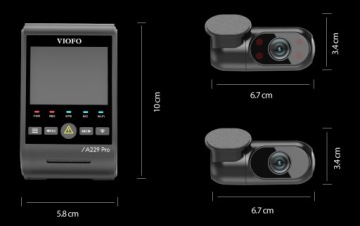 VIOFO A229 PRO 3-канальный видеорегистратор ПЕРЕДНЯЯ/ЦЕНТРАЛЬНАЯ/ЗАДНЯЯ 4K/FHD/2K 256 ГБ ACC