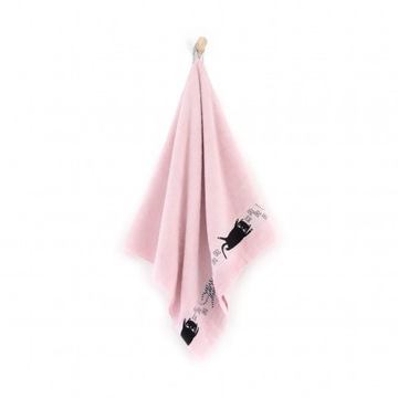 Ręcznik KOTY pudrowy róż, 70x130 cm ZWOLTEX balerina dziecięcy kąpielowy