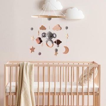 Montessori Baby Crib Mobile Sensoryczna Zabawka Słoń