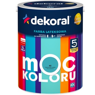 Farba do wnętrz DEKORAL 5L TURKUSOWA GŁĘBIA