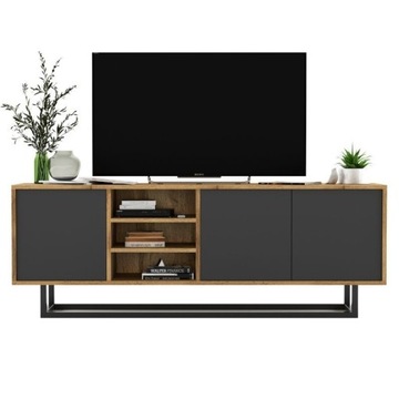Szafka RTV LOFT 150x35x53cm *PREMIUM* GRAFIT MAT szafka rtv komoda stolik